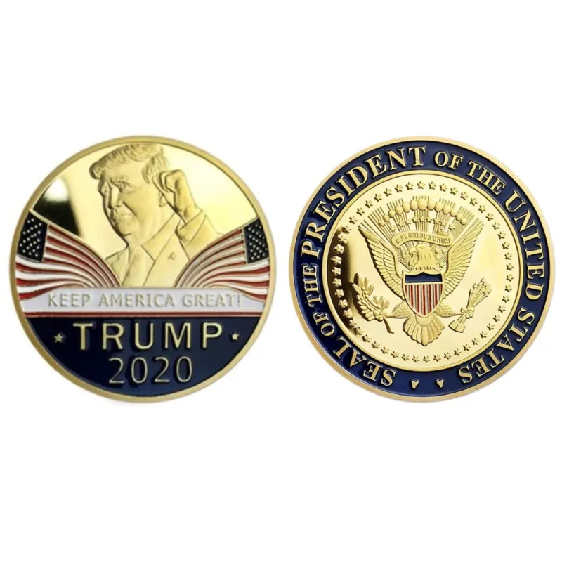 2020 New Silver Plated Gold Trump Commemorative Coin Stamp Bitcoin Collection Toy Decor Home | Дом и сад