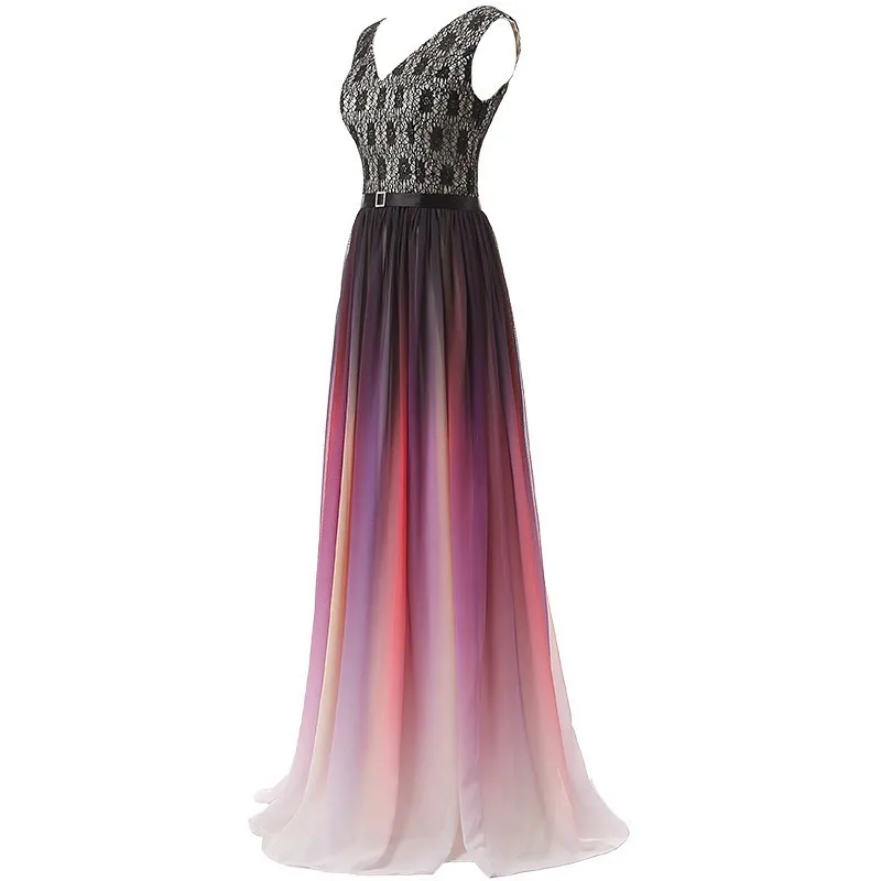 Vestido Dama De Honra Adulto длинное шифоновое платье подружки невесты кружевное ТРАПЕЦИЕВИДНОЕ свадебное торжественное платье элегантное женское платье для выпускного вечера с v-образным вырезом