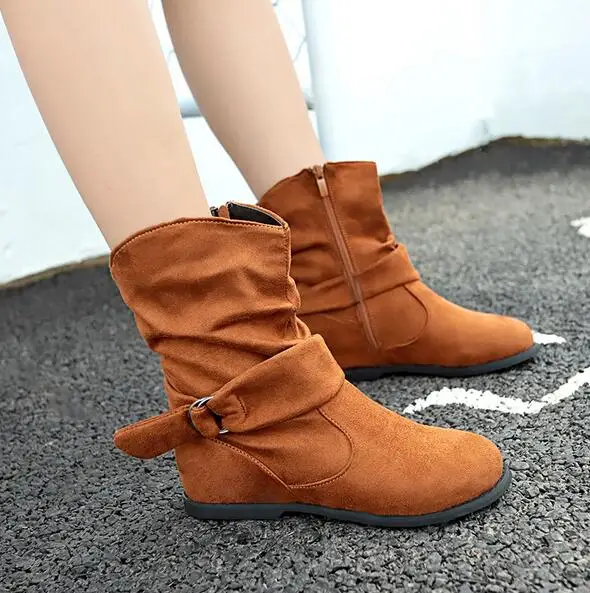 brown Женские ботильоны martin; женская обувь на плоской подошве; chaussure; сезон осень-зима; женские весенние ботинки; zapatos mujer; винтажные; Прямая поставка - Цвет: brown