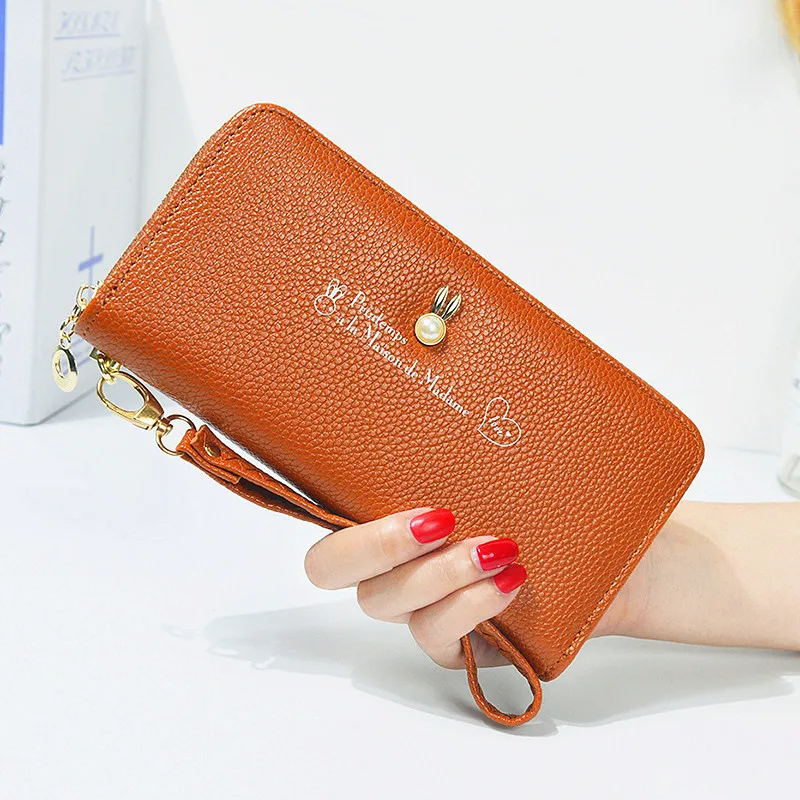 Мини кошелек для женщин из искусственной кожи одноцветные кошельки с кроликом