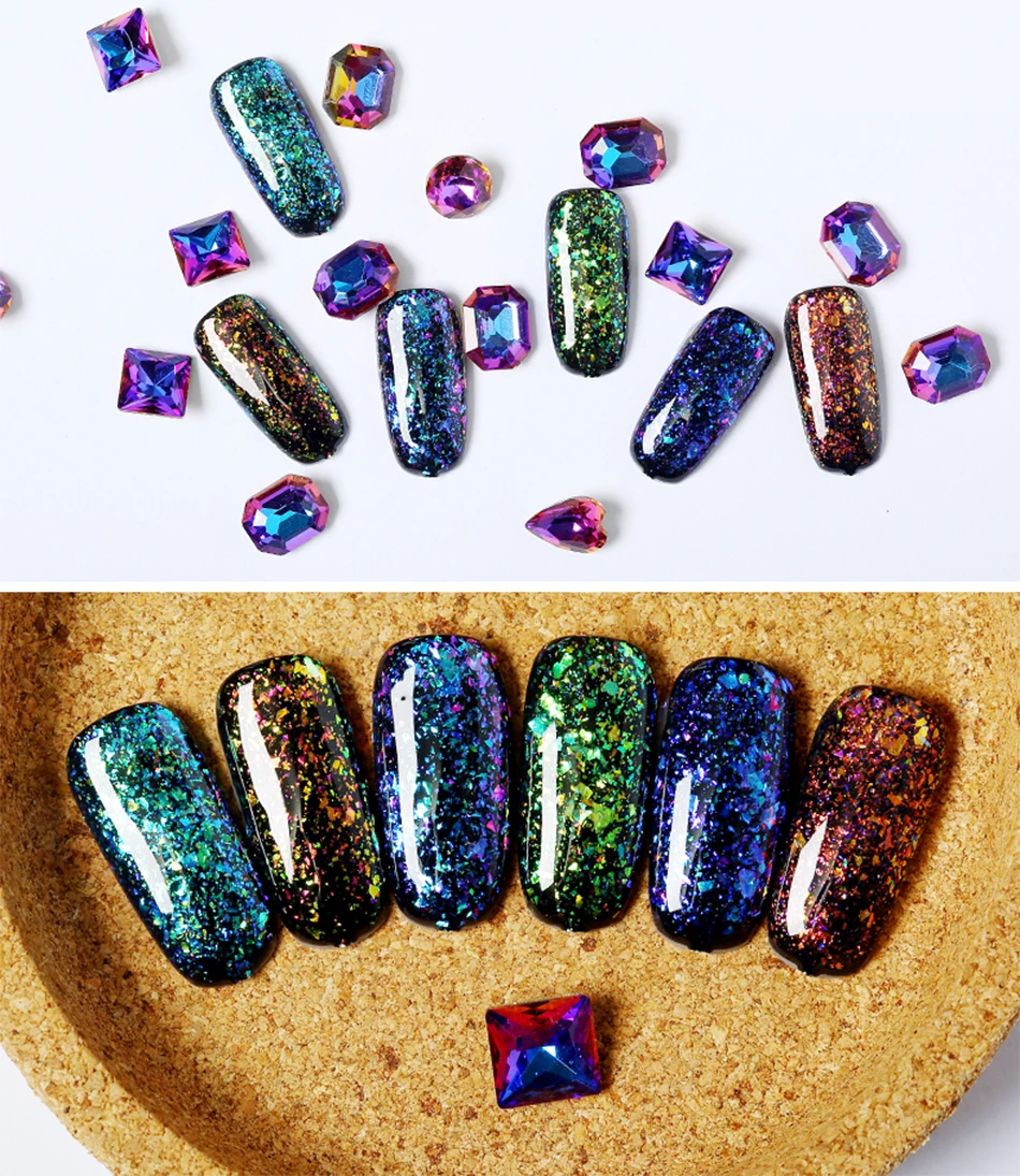 MONASI 1 шт. голографические Блестки для ногтевого дизайна Лазерная галактика