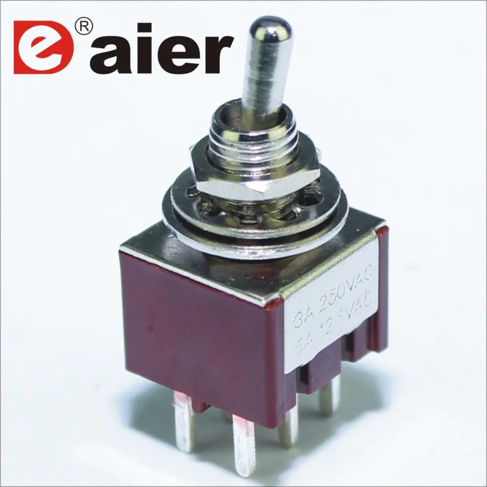 100 шт. MTS 202 C2 мини переключатель 6 мм 3A 250VAC 6A 125VAC 6P DPDT на двухполюсный электрический