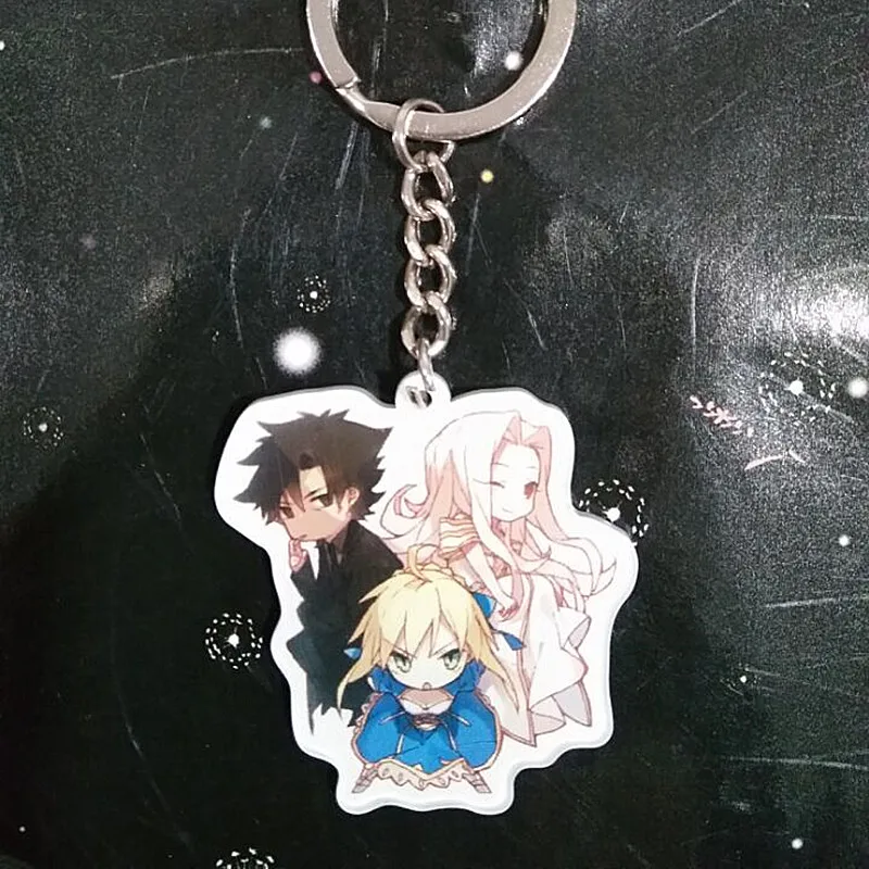 Аниме игра Fate/stay night Detective Conan акриловый держатель для ключей Рисунок брелок Шарм