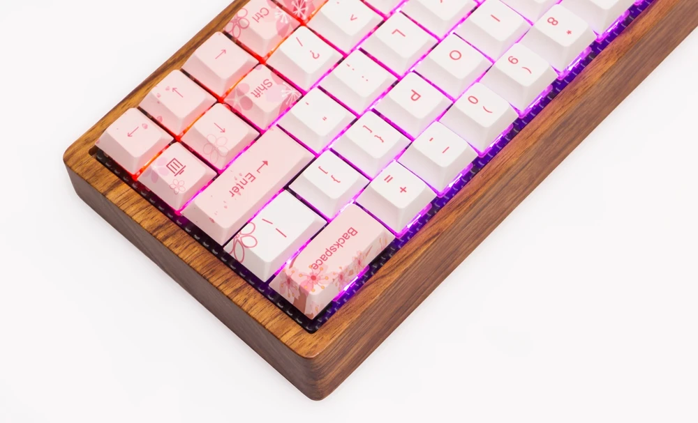 GK64 механическая клавиатура 64 клавишная краситель sub keycaps Деревянный