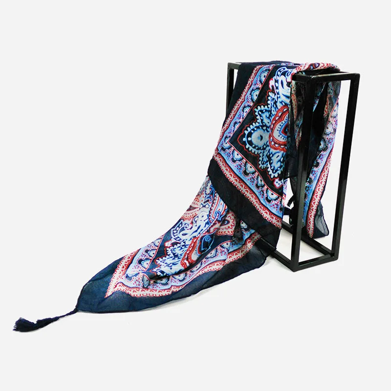 Хит 2018 новый дизайн женский кисточкой кешью тотемный принт квадратный шарф мусим