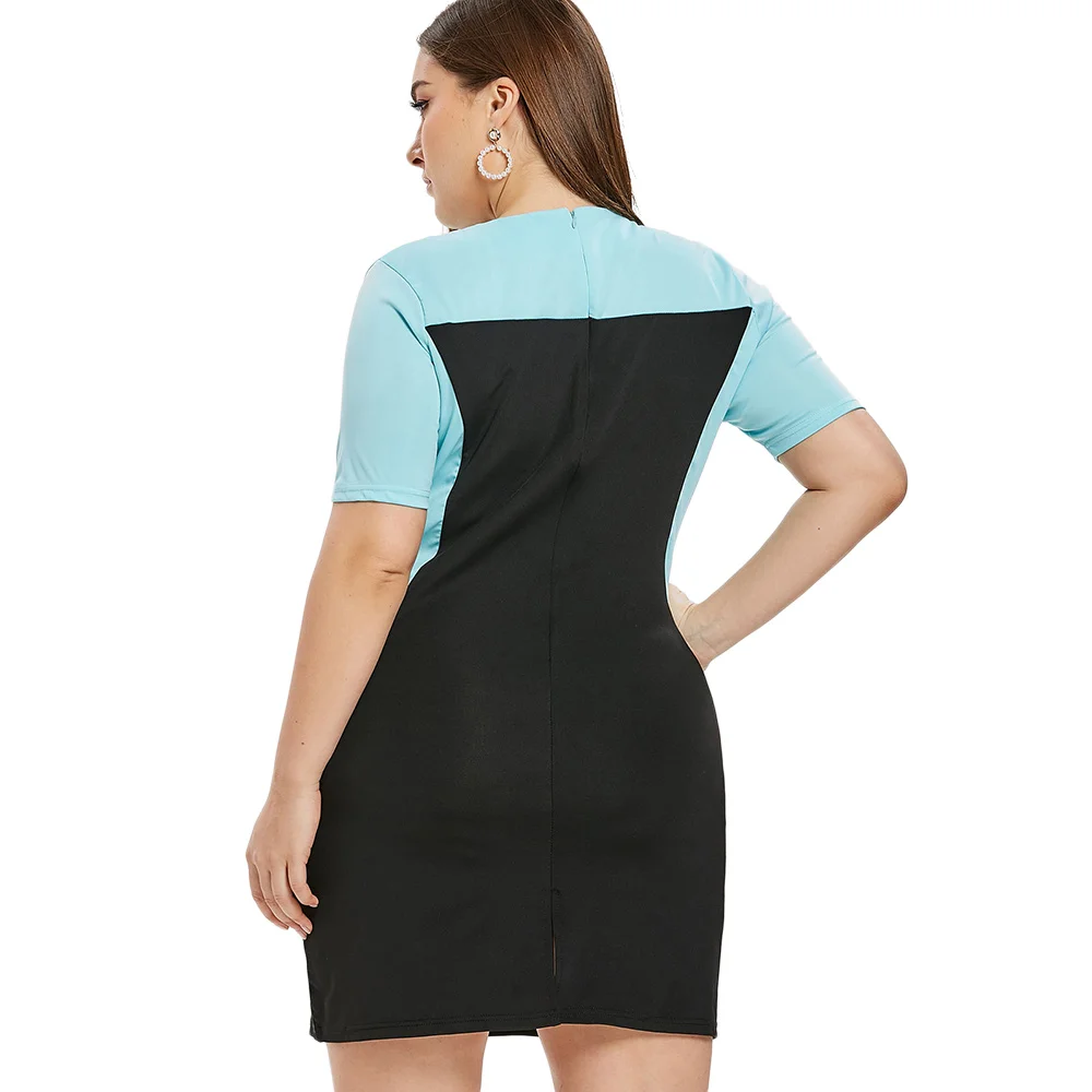 Женское мини платье Плюс Размер Бодикон Платье Повседневная рабочая вечеринка