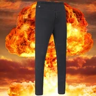 Уличные зимние брюки с имитацией лихорадки, леггинсы с высокой талией, облегающие, утепленные, с USB зарядкой, защитная одежда