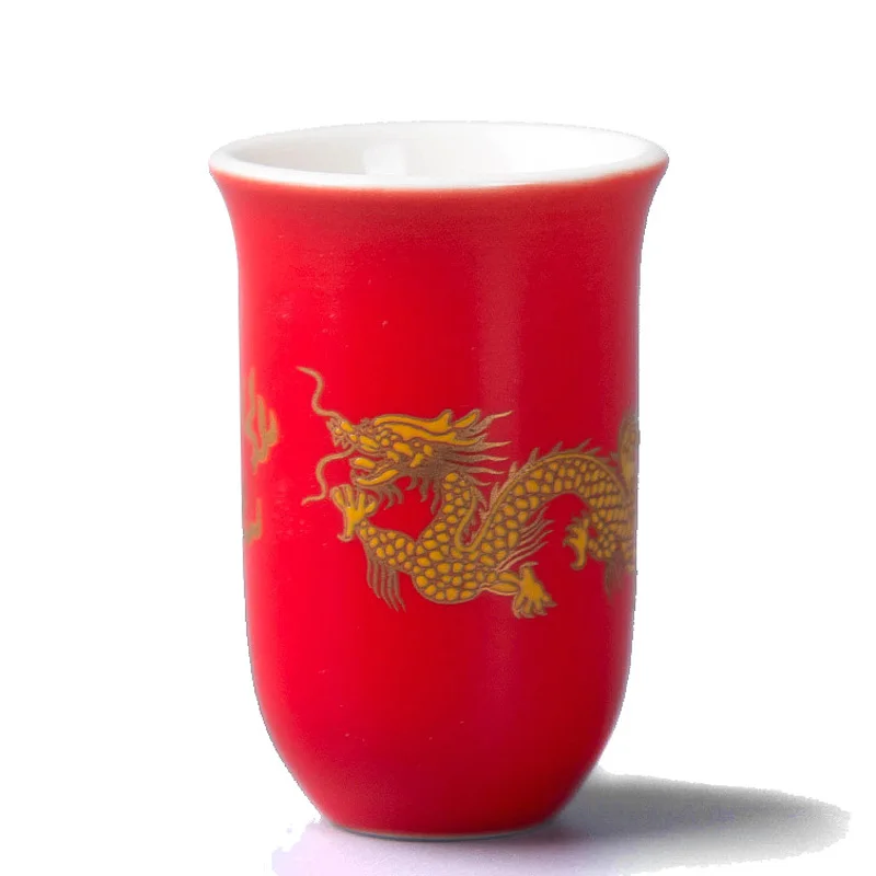 Red Dragon Фарфоровые чайные чашки, китайские чайные чашки, керамический чайный набор кунг-фу, китайская чайная чашка из селадона, ручная роспись, чайная чаша, чашка для заваривания, D058 - Цвет: Red Dragon