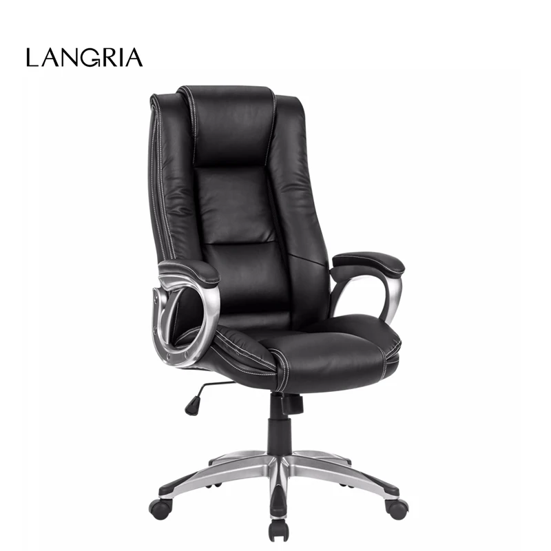 Современный эргономичный кожаный офисный стул LANGRIA с высокой спинкой и двумя