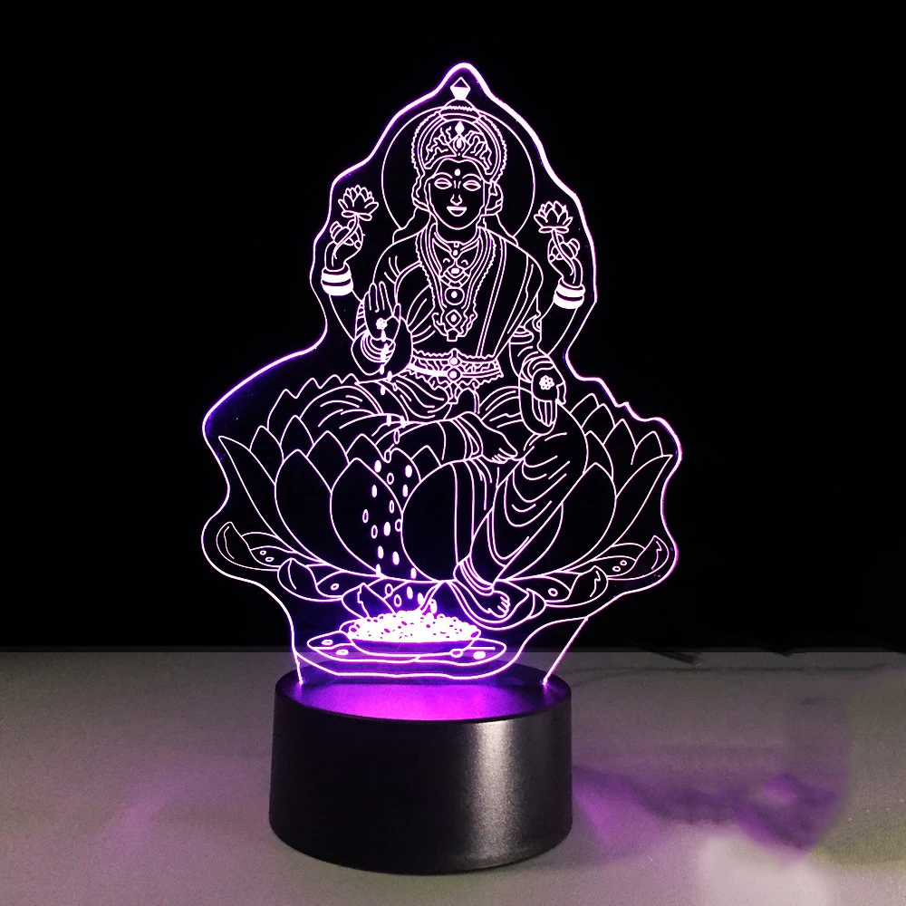 Ночник Lakshmi 3D светодиодный визуальный Настольный светильник в виде богини