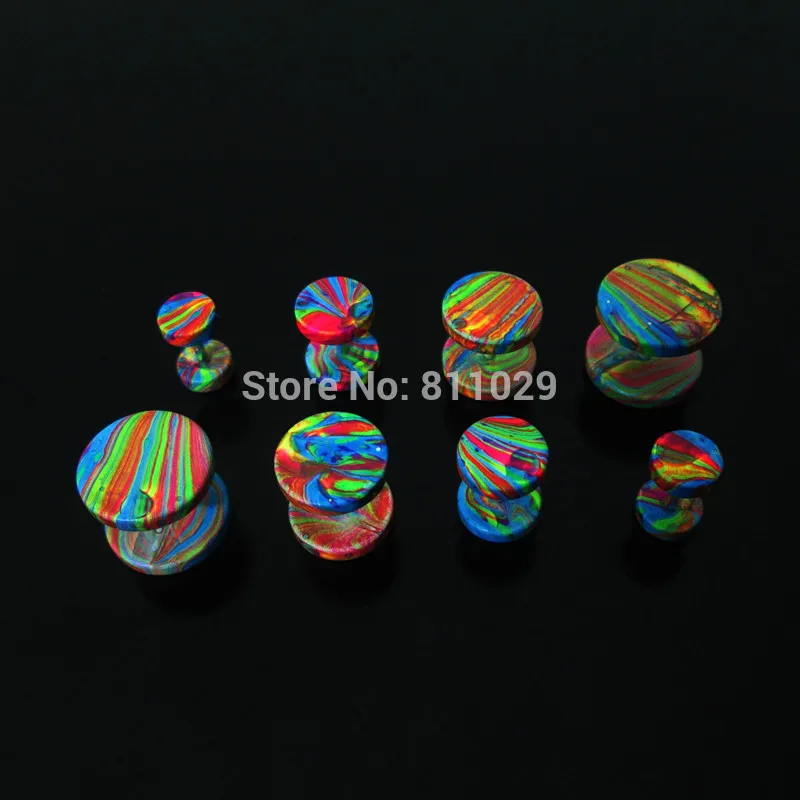 Бесплатная доставка оптовая продажа калибры для пирсинга 80 шт. смешанные цвета