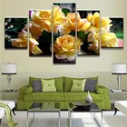 Модульные плакаты с изображением желтых роз, 5 шт.