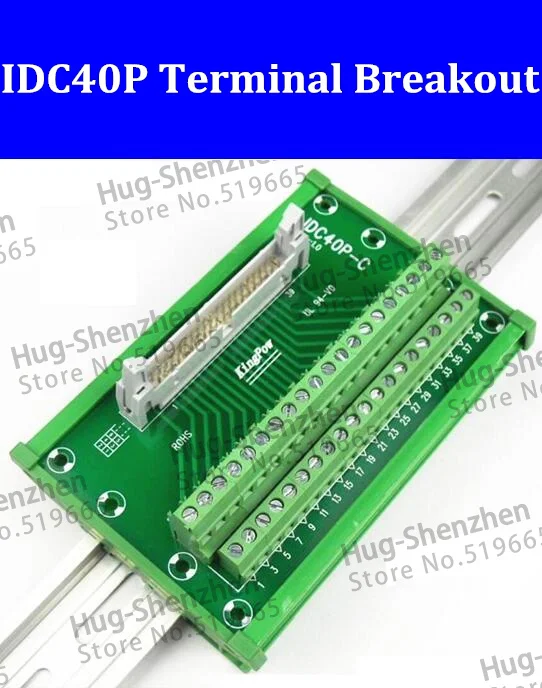 

IDC40P IDC 40 контактный разъем для разъема 40 P, клеммный блок, адаптер для разделочной платы, реле ПЛК, клеммы, крепление на din-рейку-1 шт./лот