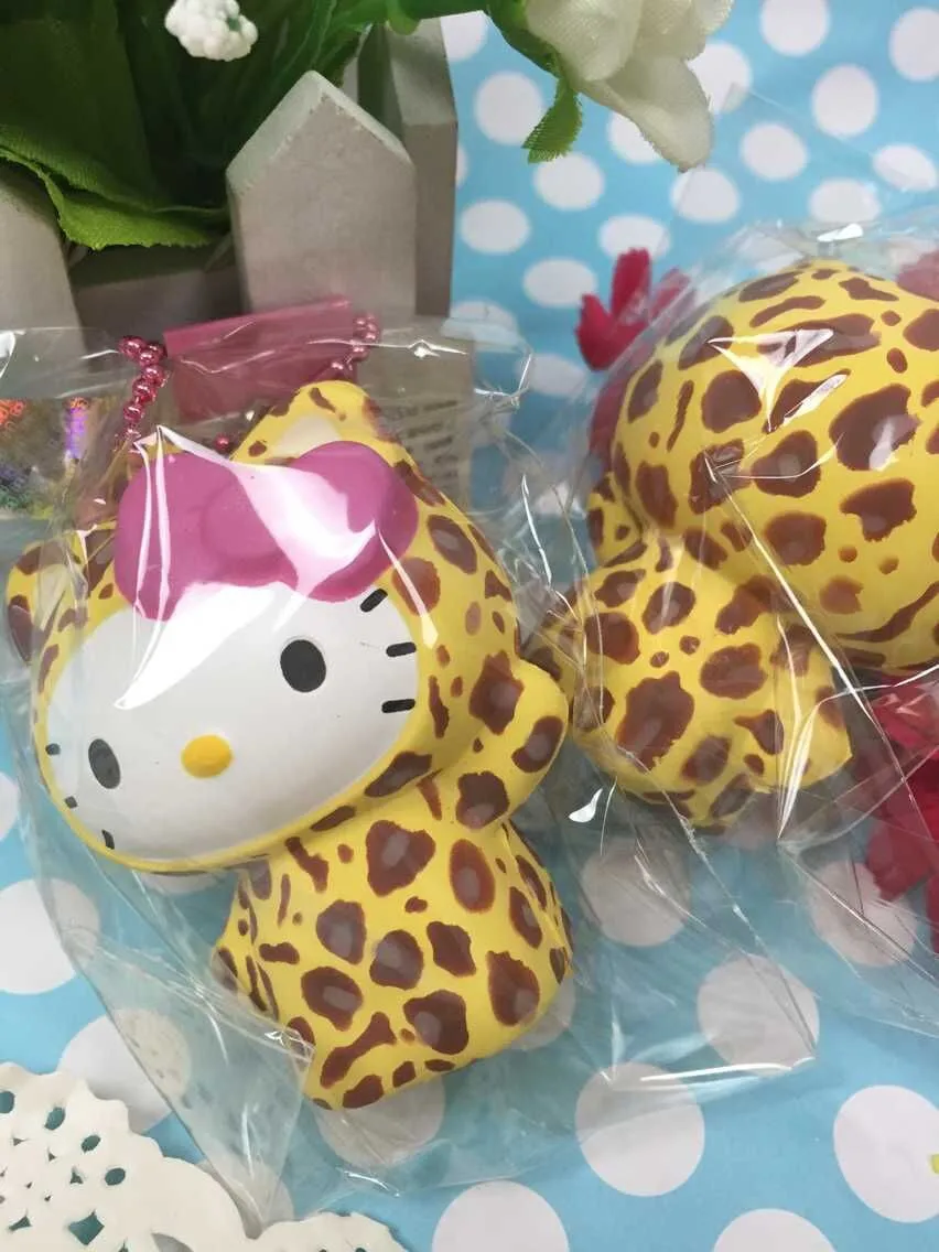 1 шт. милые леопардовые мягкие куклы kawaii Squishys розничная подвеска на сотовый телефон Stess релиз игрушки лицензированный Squishies тег#324
