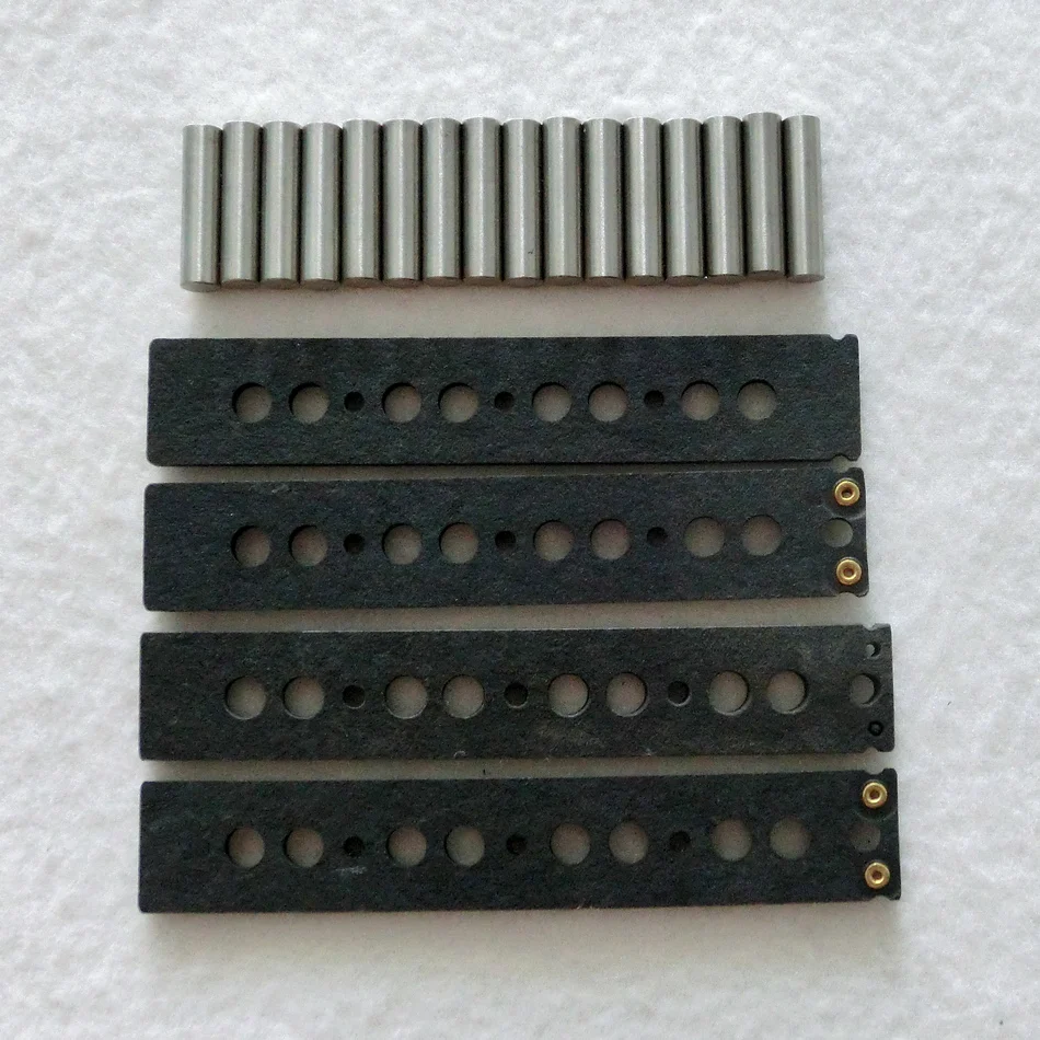 N & B 1 комплект волоконная пластина плоские намагниченные Alnico 5 стержней 4 струны J