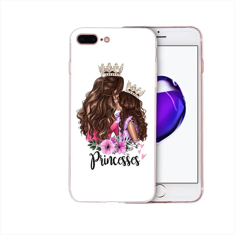 case 5 Мягкий чехол Красивая мама милый ребенок мультфильм дизайн для iphone 7 8 6s 6 plus чехол xs max x xr Coque 5S se 5 Funda - Цвет: case 5