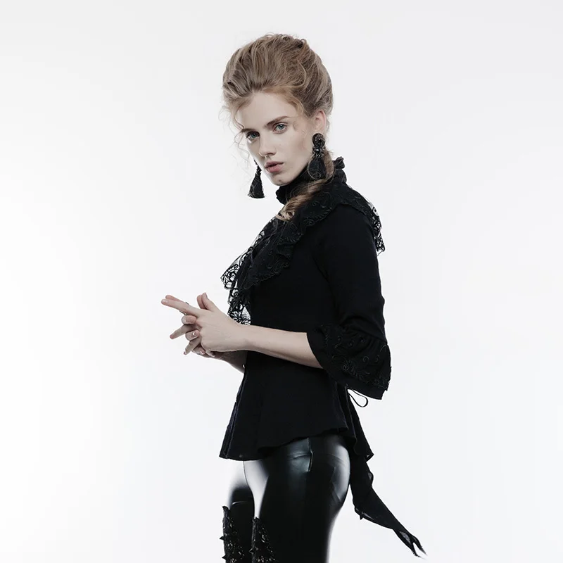 Женская блузка в готическом стиле с воланами и кружевным воротником WY 830CCF|Блузки|