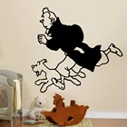 Catoon Tintin с наклейка собаки на стену спальня Tintin животные аниме вдохновляющие настенные стикеры Детская комната виниловый домашний декор
