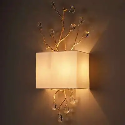 Настенные светильники в стиле ретро с золотыми кристаллами и воротами