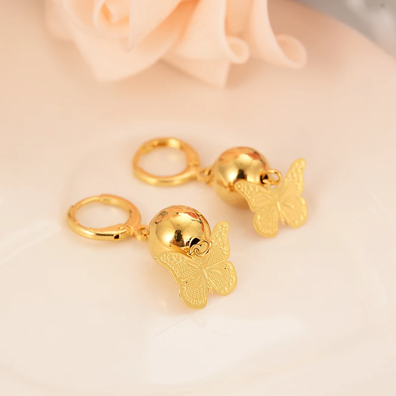 

Gold Color Earrings For Women Fashion Jewelry african Arab Earrings Body Jewelry beads butterfly women girl kids Christmas Gift