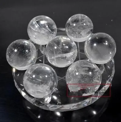 

Natural Semi-Precious Stones Seven Stars Array White Crystal Ball D 3cm/2.5cm