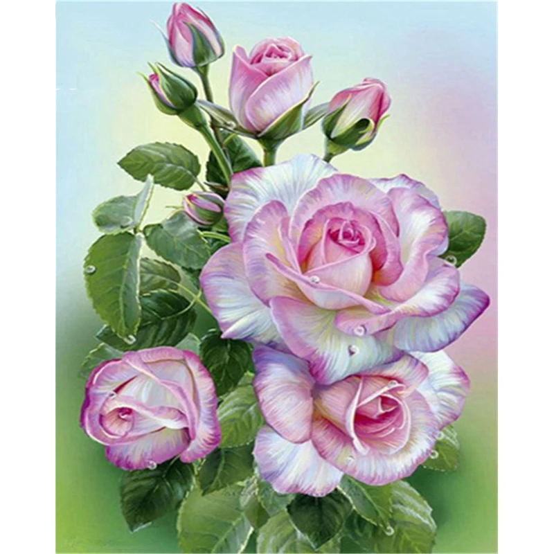 

Pink rose diamond Embroidery diy diamond painting mosaic diamant painting 3d cross stitch pictures H473