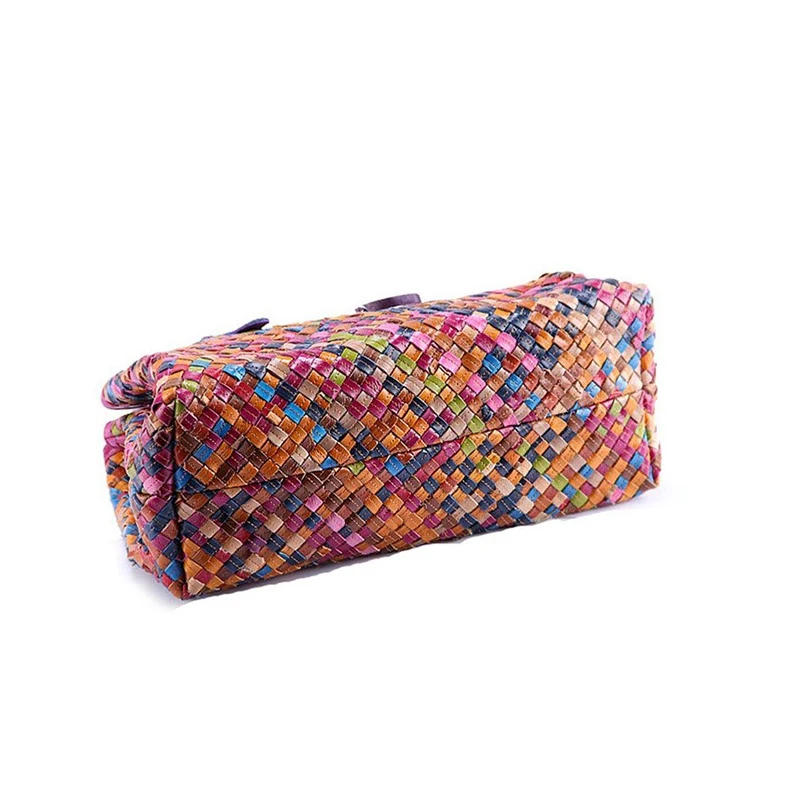 2017 Новая мода разноцветный Сумки из кожи ткань Для женщин сумка красочные сумки