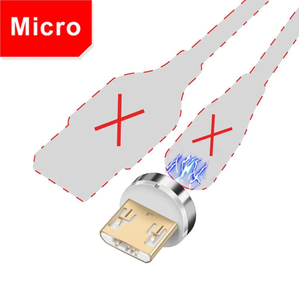 Магнитный кабель Олаф для iPhone samsung 3A, быстрая зарядка, магнитный usb-кабель для телефона, кабель Micro USB type C, магнитный кабель для зарядки и синхронизации данных - Цвет: Micro Plug