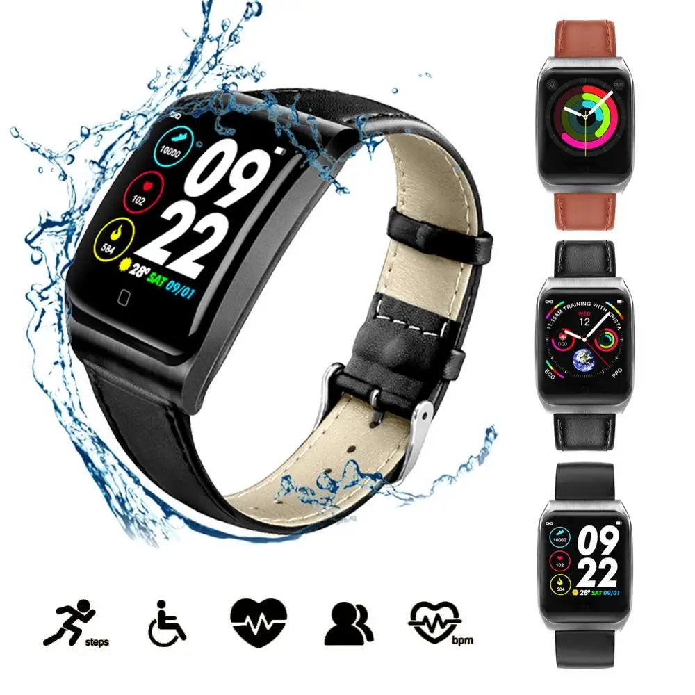 TFT 1 3 &quotSmart Напульсники ЭКГ + PPG Фитнес браслет Сенсорный экран OLED сообщение кровь