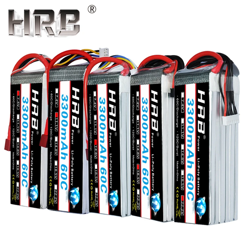 HRB 2S 7,4 V 11,1 V Lipo батарея 3300mAh T Deans 60C XT60 3S 1S 3,7 V RC Квадрокоптер самолет автомобили части 14,8 V 18,5 V 22,2 V 4S 5S 6S