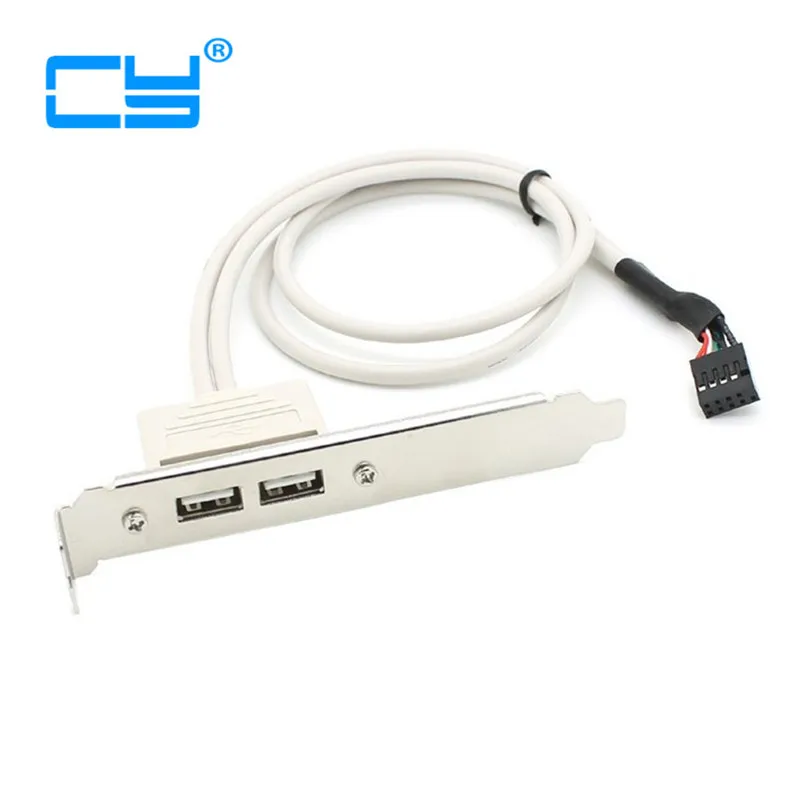 40 см двойной USB 2 0 A Тип Женский к материнской плате 9 контактный кабель заголовка с