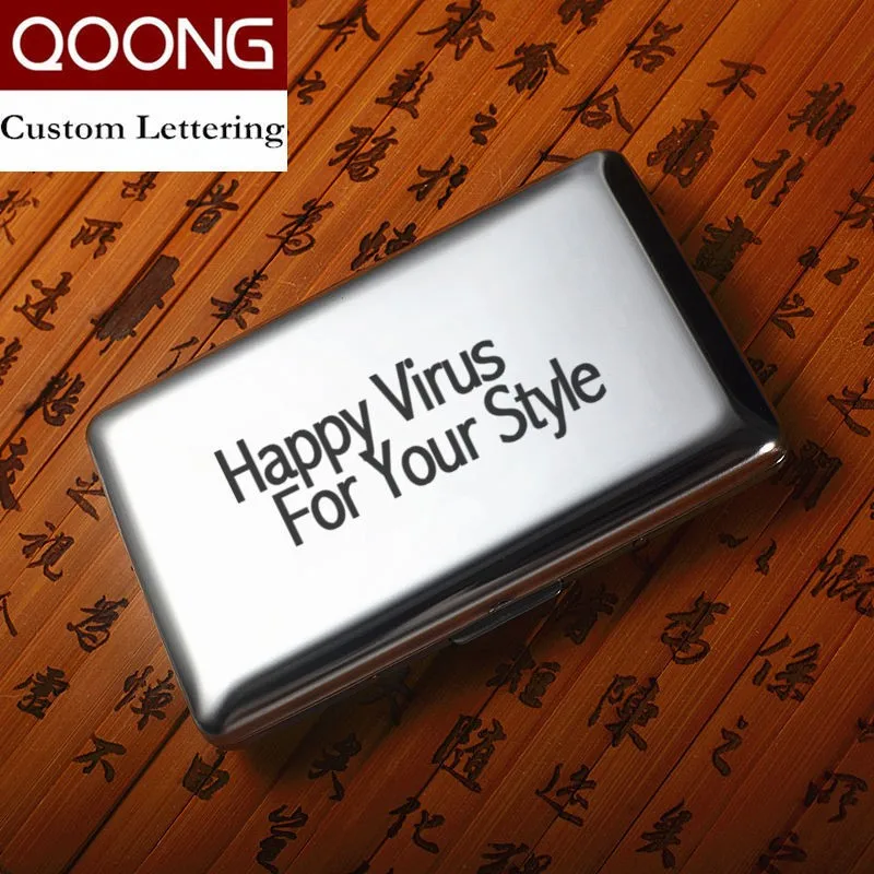 QOONG RFID кошелек для путешествий из нержавеющей стали для мужчин и женщин Водонепроницаемый Бизнес ID кредитный держатель для карт чехол металлический держатель для карт QZ42-022