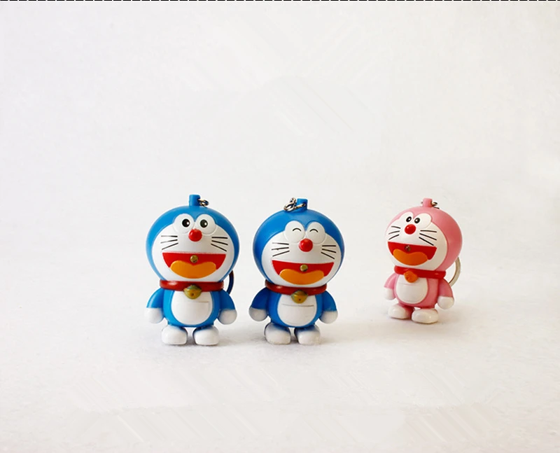 Новинка игрушки мультфильм аниме Дораэмон фигурки светодиодный брелок