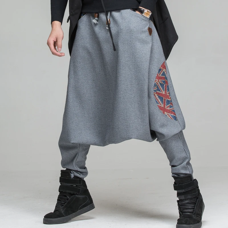 Spring design loose fertilizer increase code casual pants crotch trousers men's big | Мужская одежда