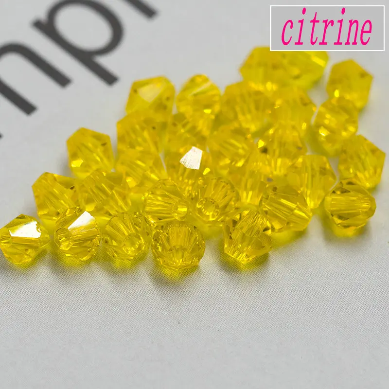 citrine 1000 шт большая сумка красочные 4 мм кристалл Бикона бисер стеклянные бусины Свободные бусины браслет аксессуары - Цвет: citrine