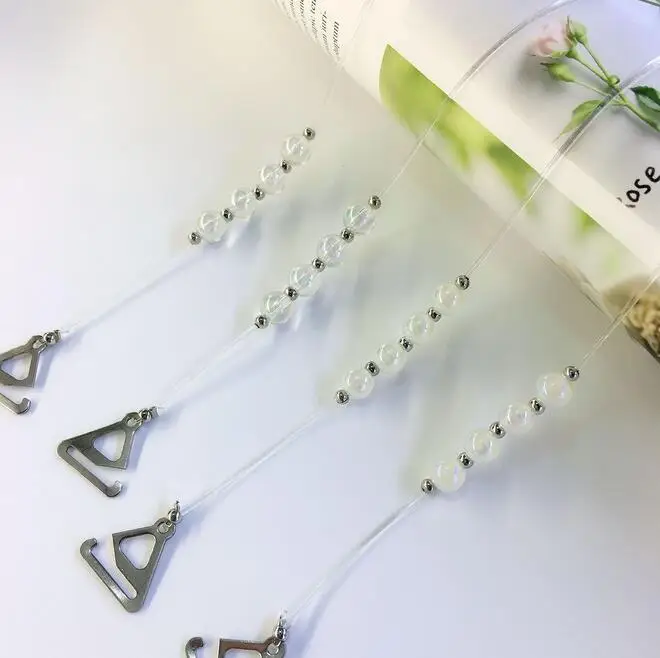 Прозрачная Наплечная лямка на одно плечо нижнее белье с жемчугом и перекрестными