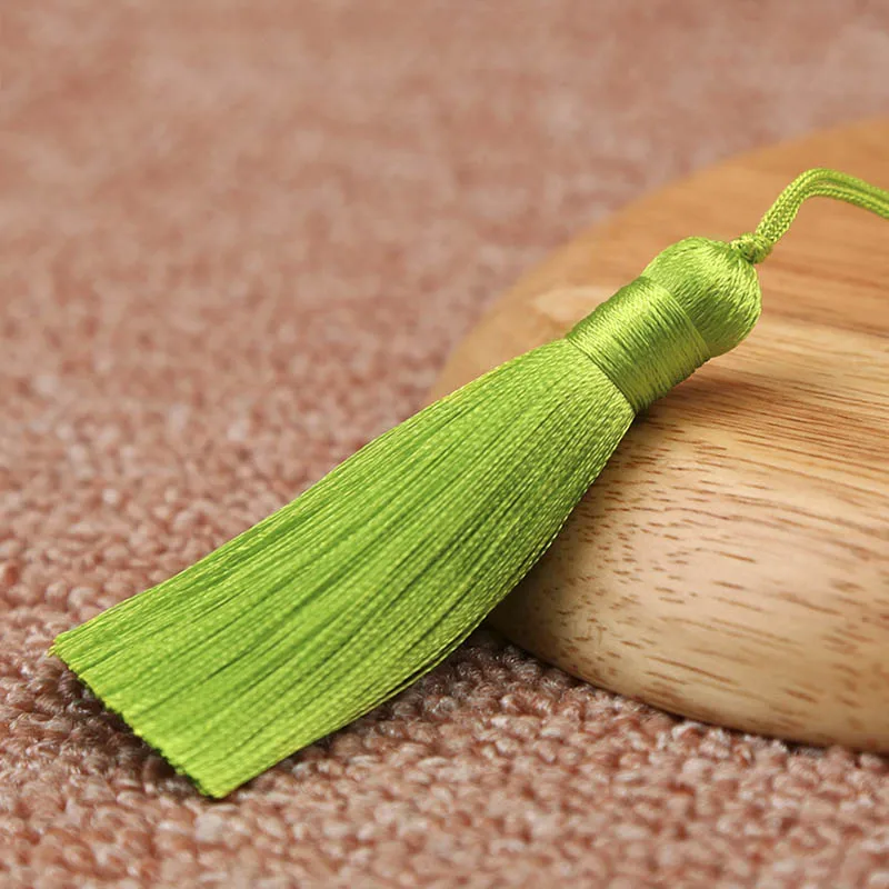 Light Green 10 шт. кисточки кулон аксессуары для DIY серьги ювелирных изделий 8 см шелковые Сатиновые кисточки ручной работы фурнитура поставщик - Цвет: Light Green