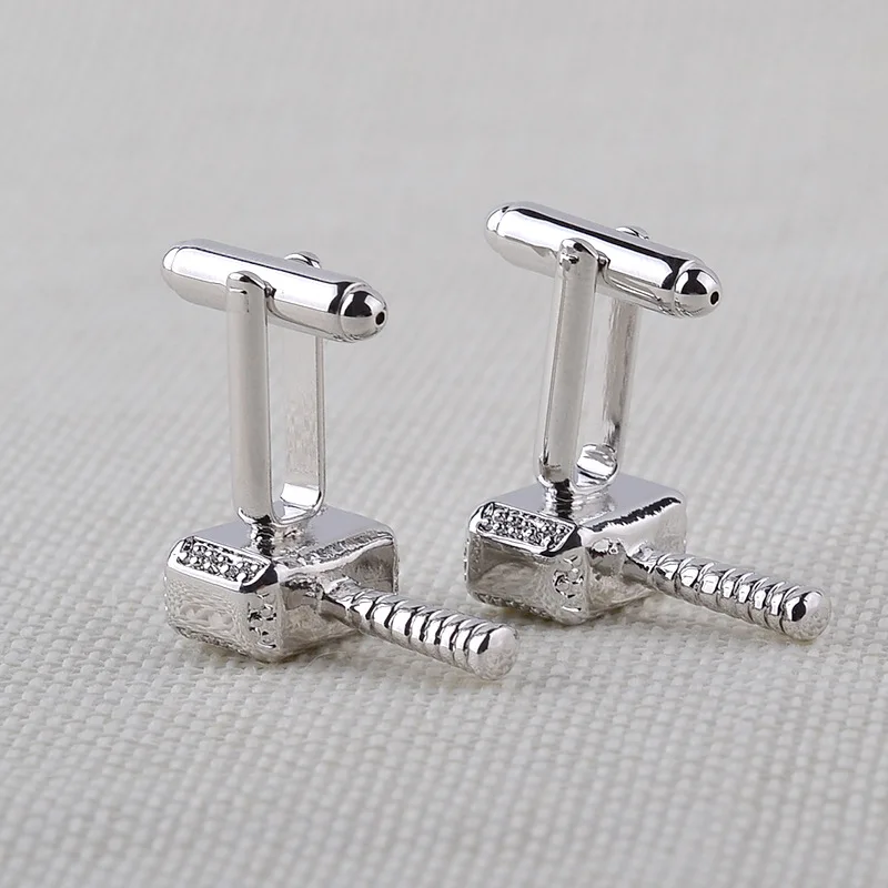 Trendy Metal Hammer Luxury Men Shirts Cuff Links Button Comics Superhero Cufflinks Shirt Cufflink for Men's Gifts Jewelry 1 Pair |