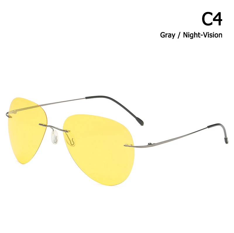 C4 Gray Yellow JackJad, мужские ультралегкие очки без оправы, пилот, титан, поляризационные солнцезащитные очки, складные петли, для вождения, фирменный дизайн, солнцезащитные очки, Oculos De Sol - Цвет линз: C4 Gray Yellow