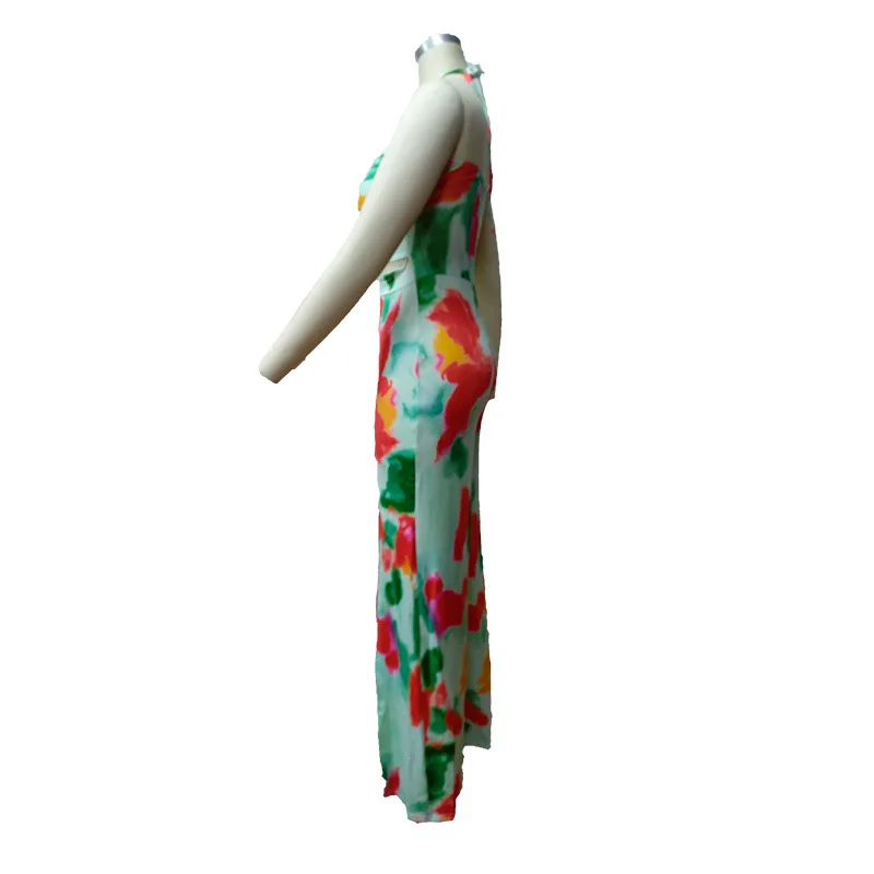 Женский комбинезон с лямкой на шее вечерние комбинезоны открытыми плечами и