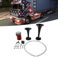 universal 178db super loud dual air horn trumpet compressor kits suitable for 12v cars trucks boats trains red black