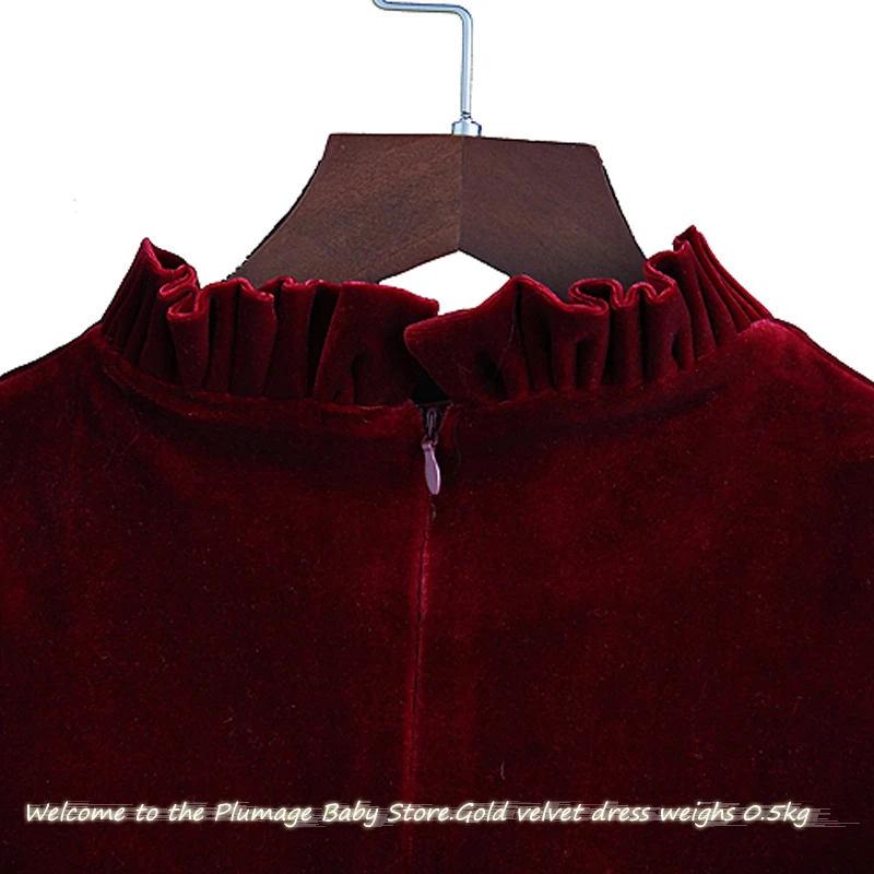 Платье бархатное с длинным рукавом для девочек-подростков 4-14 лет | Детская одежда