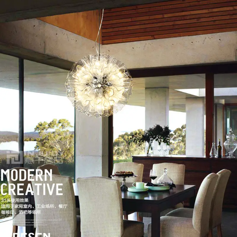 

Modern G4 LED Iron Glass Butterfly Flower Lamp Chandelier Ceiling Light Fixtures Droplight Home Living Reading Room Loft Decor