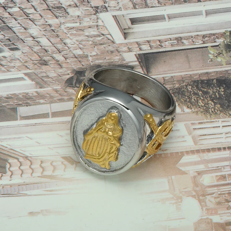 D & Z религиозная девственница Мэри кольцо золото нержавеющая сталь литая
