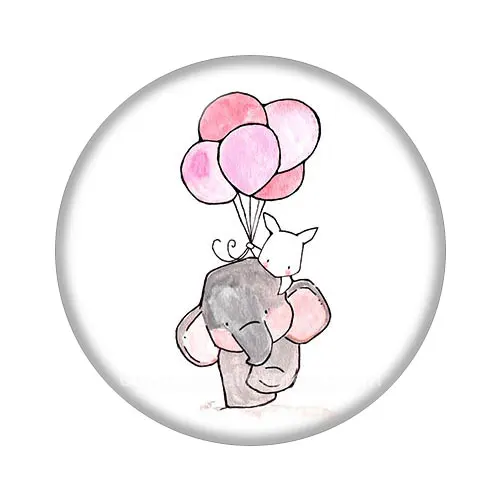 B Красивый милый слон из мультфильма 10 шт смешанный 12 мм/16 мм/18 мм/25 мм круглый стеклянный кабошон демонстрационный плоский задний делая результаты ZB1045 - Цвет: B