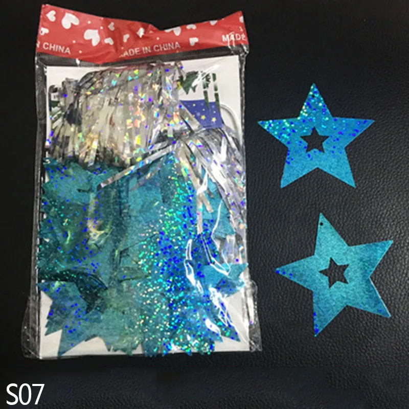 S07 100 шт./лот, 7 см, Звездные украшения, гирлянда, звездная подвеска в виде шара для свадьбы, дня рождения, вечеринки, Нового года, рождественские украшения - Цвет: S07