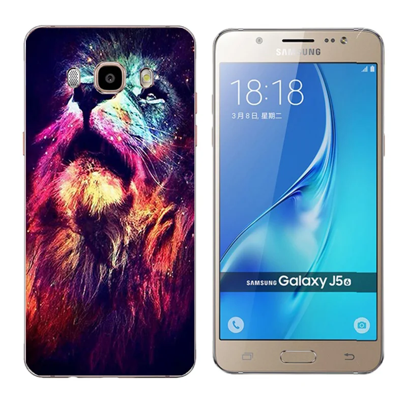 for Funda Samsung Galaxy J5 2016 Phone Cases Snowflake Printing TPU Silicon Cover (2016) J510F Back |