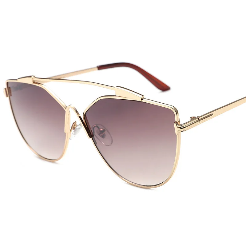 One Piece Cat Eye Sunglasses For Women And Men Alloy Frame Pink Silver Mirror Eyewear Female Hollow Vintage Shades | Аксессуары для