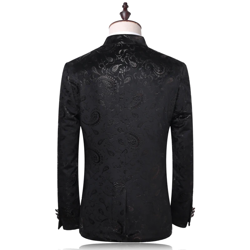 Plyesxale мужской костюм шикарный смокинг Свадебные костюмы для мужчин Slim Fit Бархатный смокинг куртка 4XL с модным принтом Костюм с цветами Q302