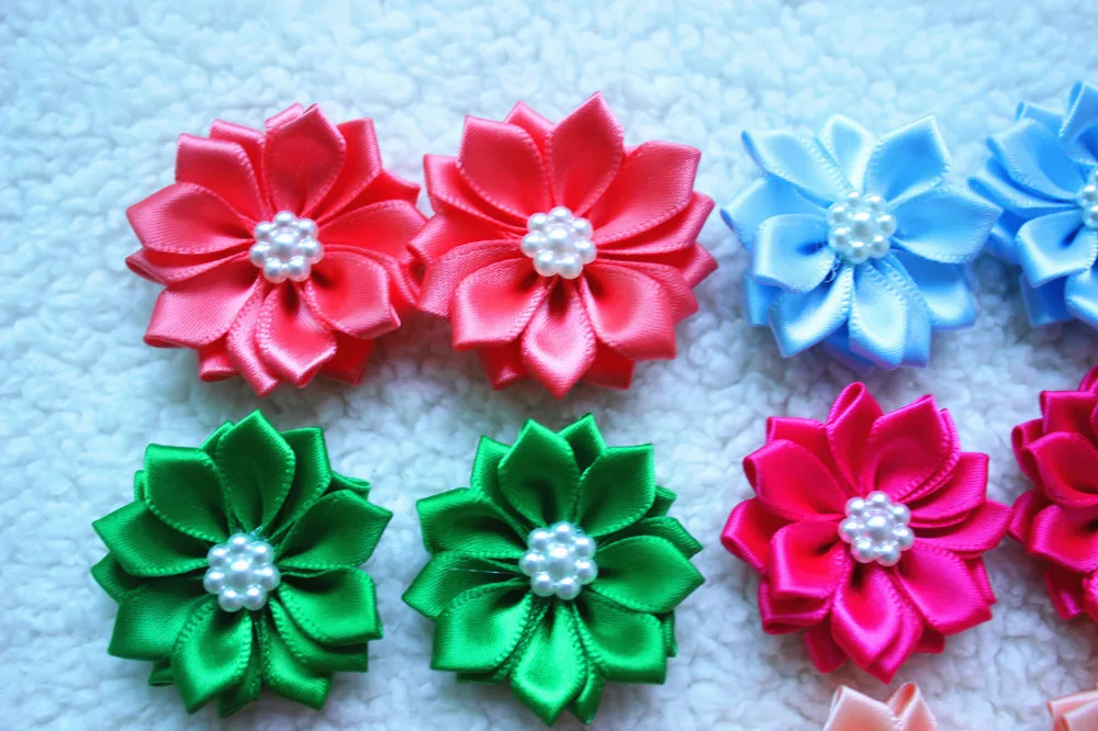 100 шт./лот банты для домашних животных собак резинки с лепестками и цветами